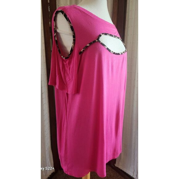 +18 Celeste cold shoulder top with animal leopard print trim - Picture 6 of 11